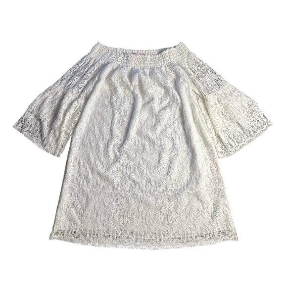 Lilly‎ Pulitzer Tobyn Tunic White Dress Off Shoulder Lace Boho Dress Fairy Small - Picture 3 of 8
